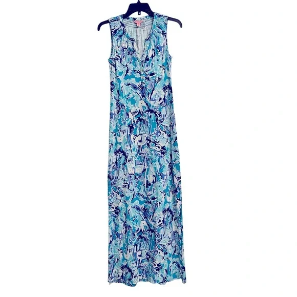 LILLY PULITZER ESSIE MAXI LONG DRESS SIZE XXS - Picture 3 of 9